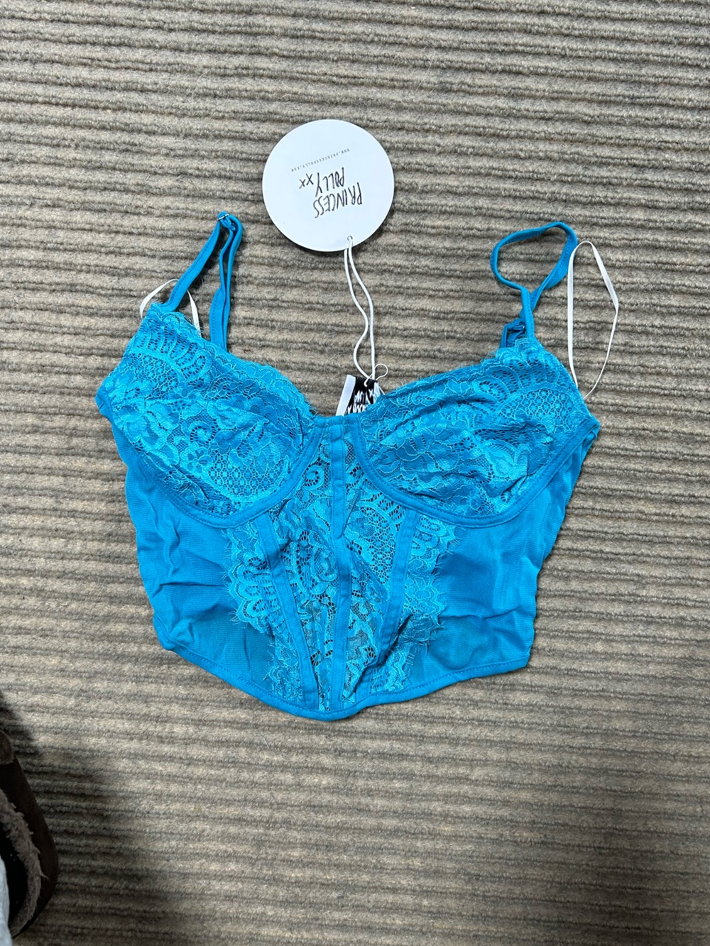 Princess Polly Belara Blue Lace Bustier Top